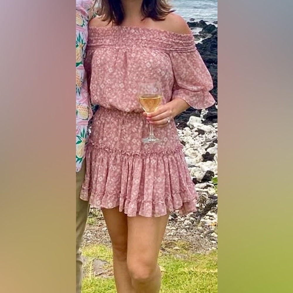 Misa Los Angeles Pink Floral Mini Dress